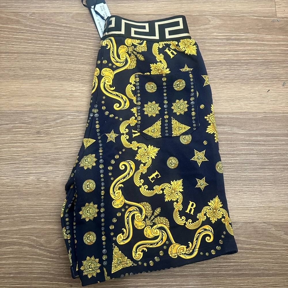 Versace Kids Black and Gold Shorts